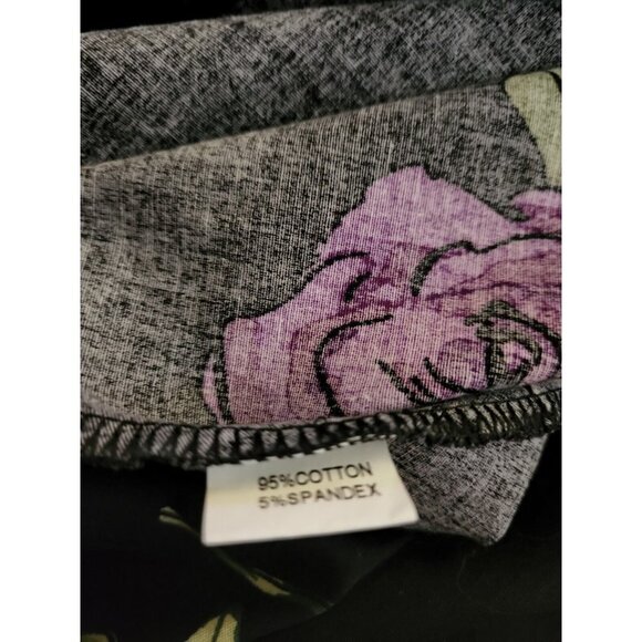 Dollz & Dames Black Purple Rose Pattern Swing Dress Size Small Rockabilly Pinup - Picture 6 of 6